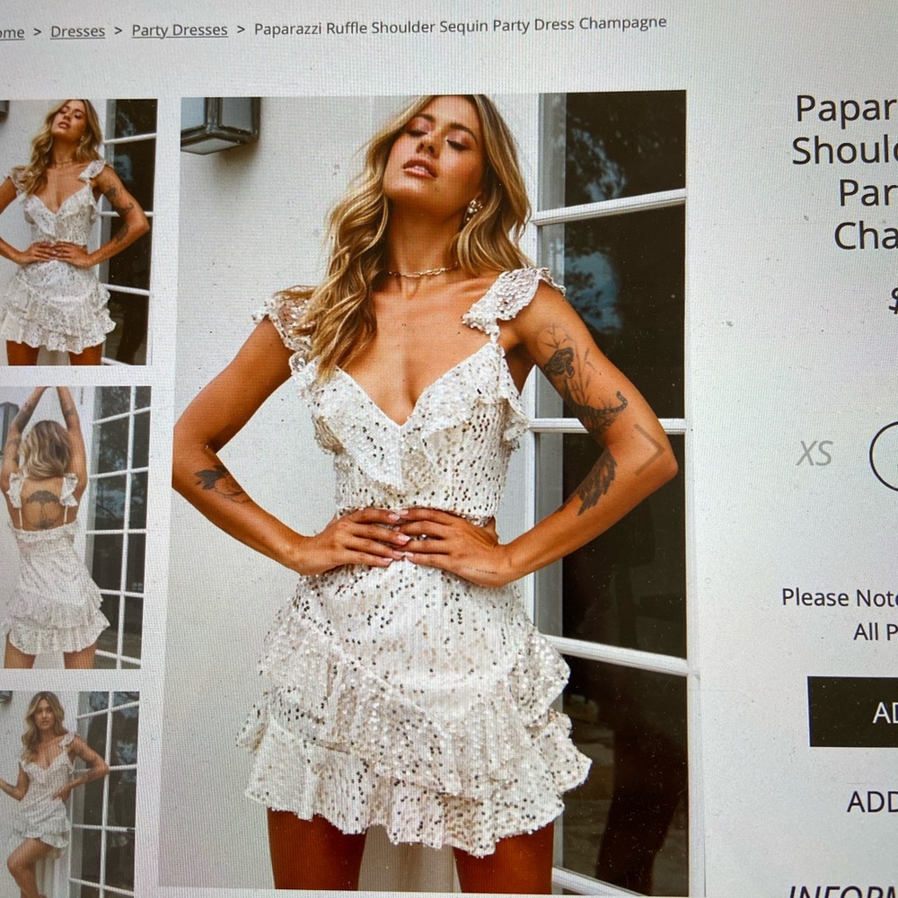 Paparazzi ruffle shoulder sequin party dress